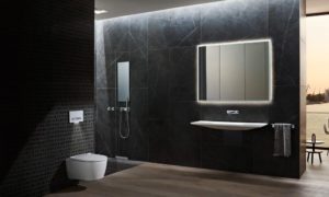 Schwarzes Badezimmer